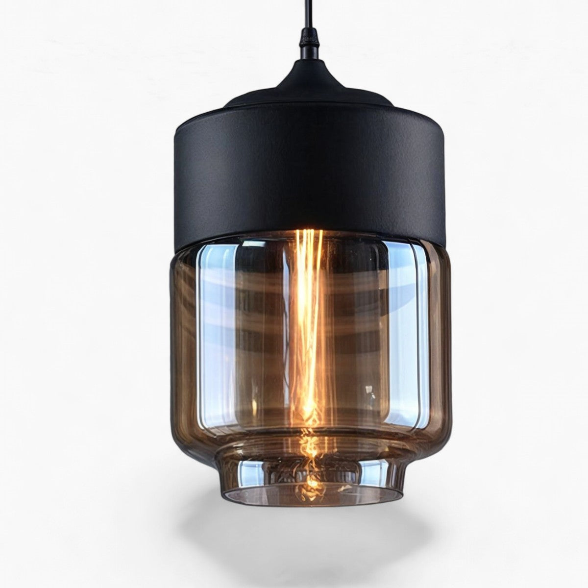 MEELANO Claréa – Pendellampe i Glas med Moderne Former og LED-kompatibilitet Rhombus - Sort & Klar
