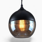 MEELANO Claréa – Pendellampe i Glas med Moderne Former og LED-kompatibilitet Cirkel - Sort & Klar