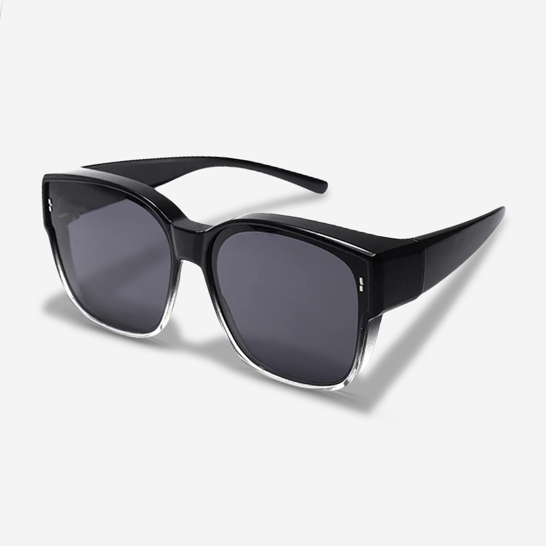 MEELANO ClipShades | Stilige solbriller til brillebærere – Det perfekte solbeskyttelse til dine briller Elegant Halv Sort
