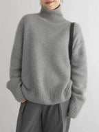 Inspire | Dame Glatstrikket Sweater - Langærmet Klassisk Striktrøje