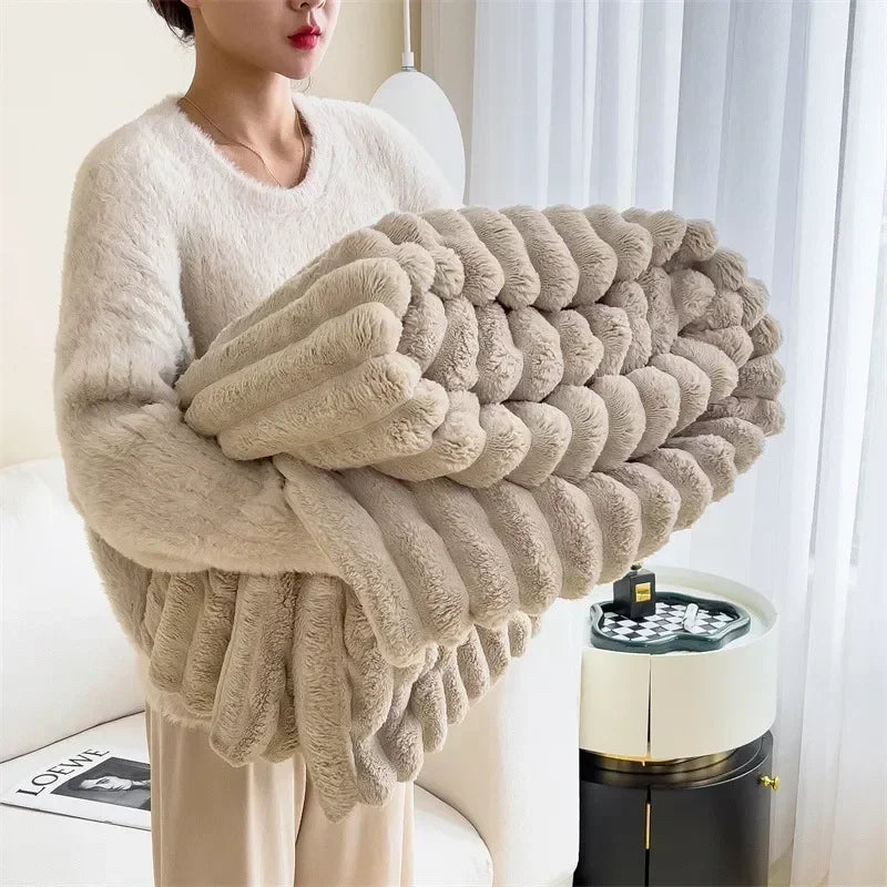 MEELANO Superblødt Plush Tæppe Til Kolde Aftener Og Komfort Nætter