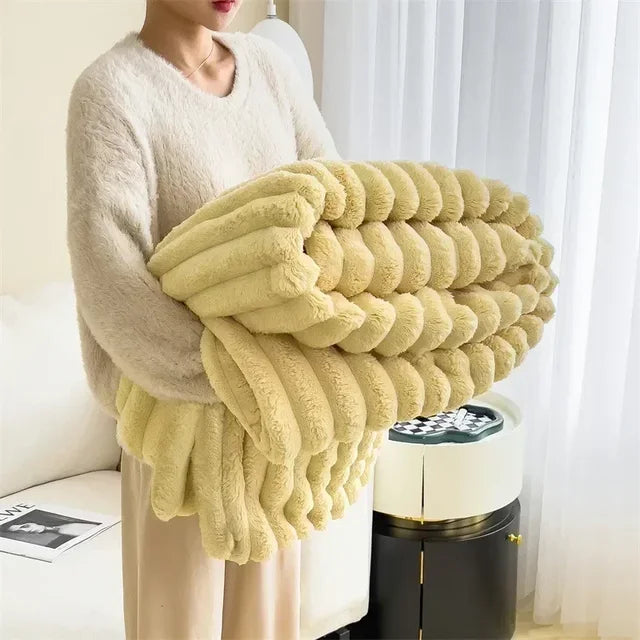 MEELANO Superblødt Plush Tæppe Til Kolde Aftener Og Komfort Nætter
