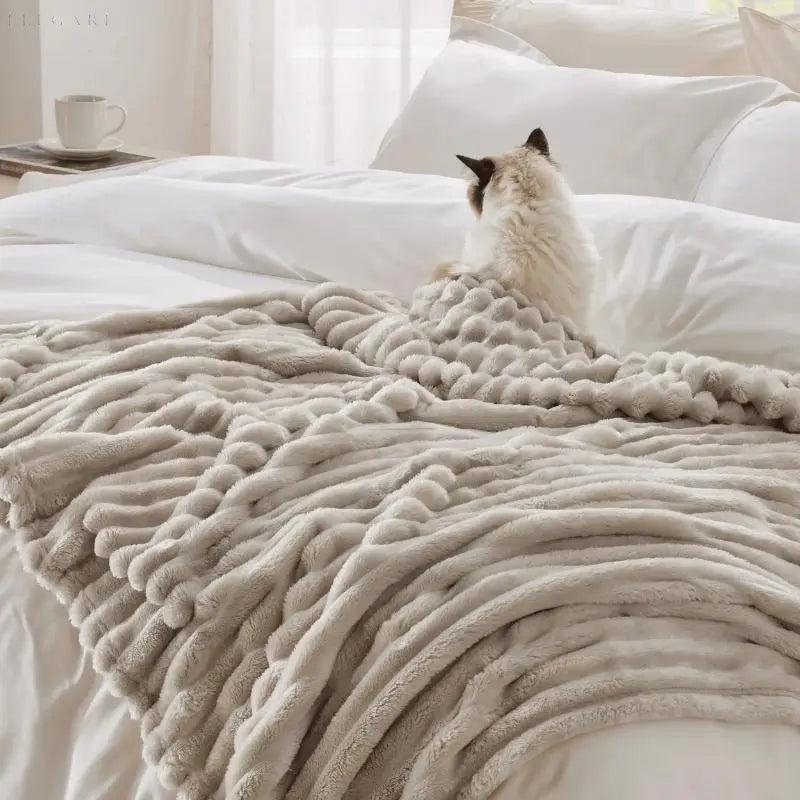 MEELANO ComfortCuddle | Plysset & Hyggeligt Fleece Tæppe