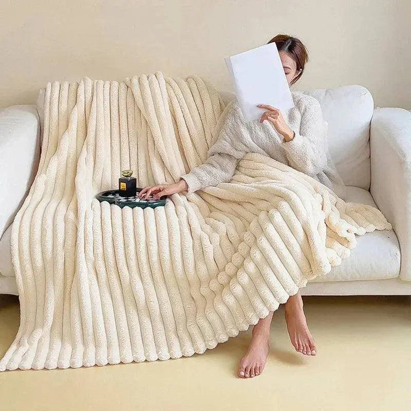 MEELANO ComfortCuddle | Plysset & Hyggeligt Fleece Tæppe