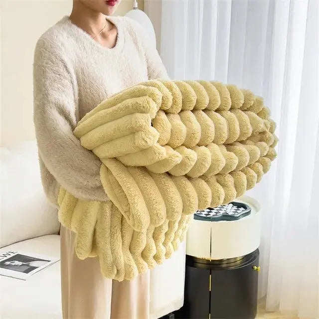 MEELANO ComfortCuddle | Plysset & Hyggeligt Fleece Tæppe