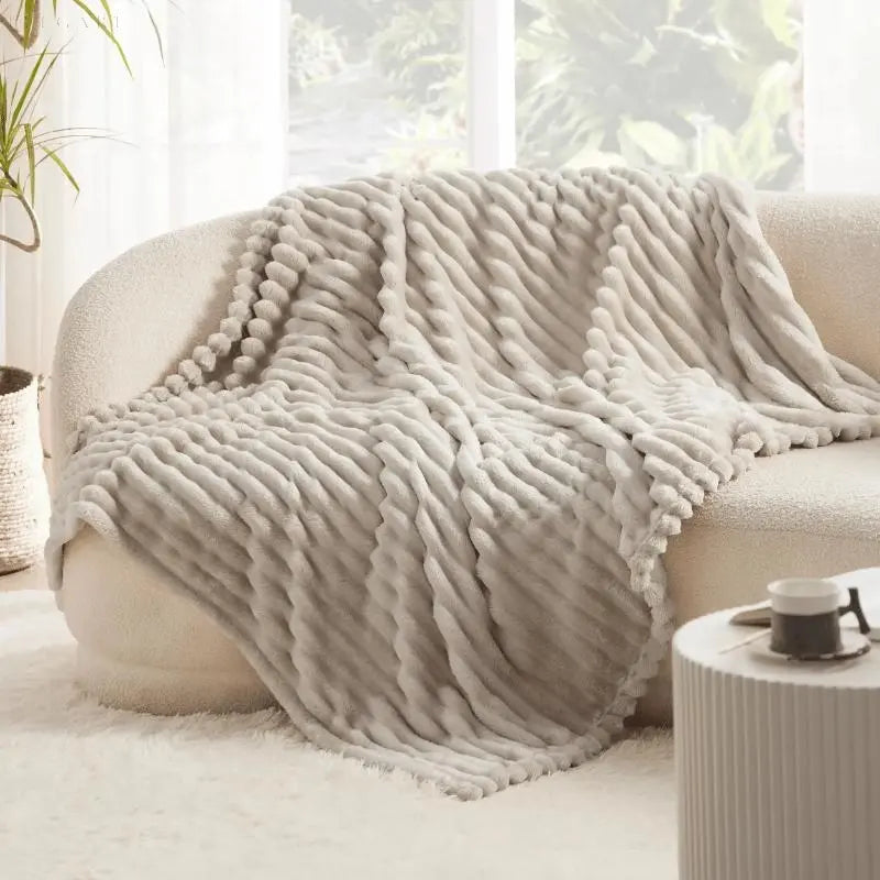 MEELANO ComfortCuddle | Plysset & Hyggeligt Fleece Tæppe
