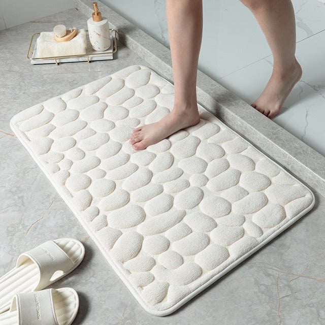 MEELANO CottonStone | Højkvalitets Komfort & Skridsikker Brusemåtte Marineblå 50x80cm