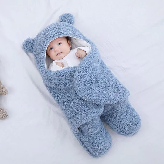 MEELANO CuddleCloud - Svøbetæppe til babyer Blå