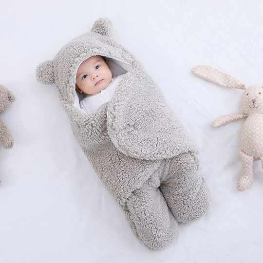 MEELANO CuddleCloud - Svøbetæppe til babyer Grå