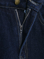 MEELANO Damemode 2-delt Denim Jakke Og Jeansbukser Sæt Med Bælte Og Vintage Lynlås