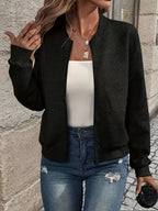 MEELANO Dolce | Dame Bomberjakke – Klassisk Lynlås-Design, Casual Urban-Stil & Komfortabel Pasform sort