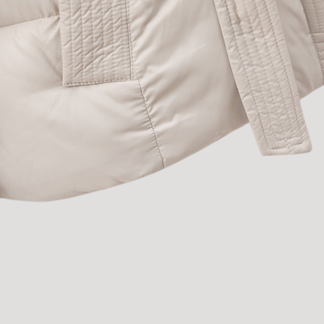 MEELANO Kvinder Vinterjakke Med Hætte Og Bælte I Taljen Og Blød Polstring