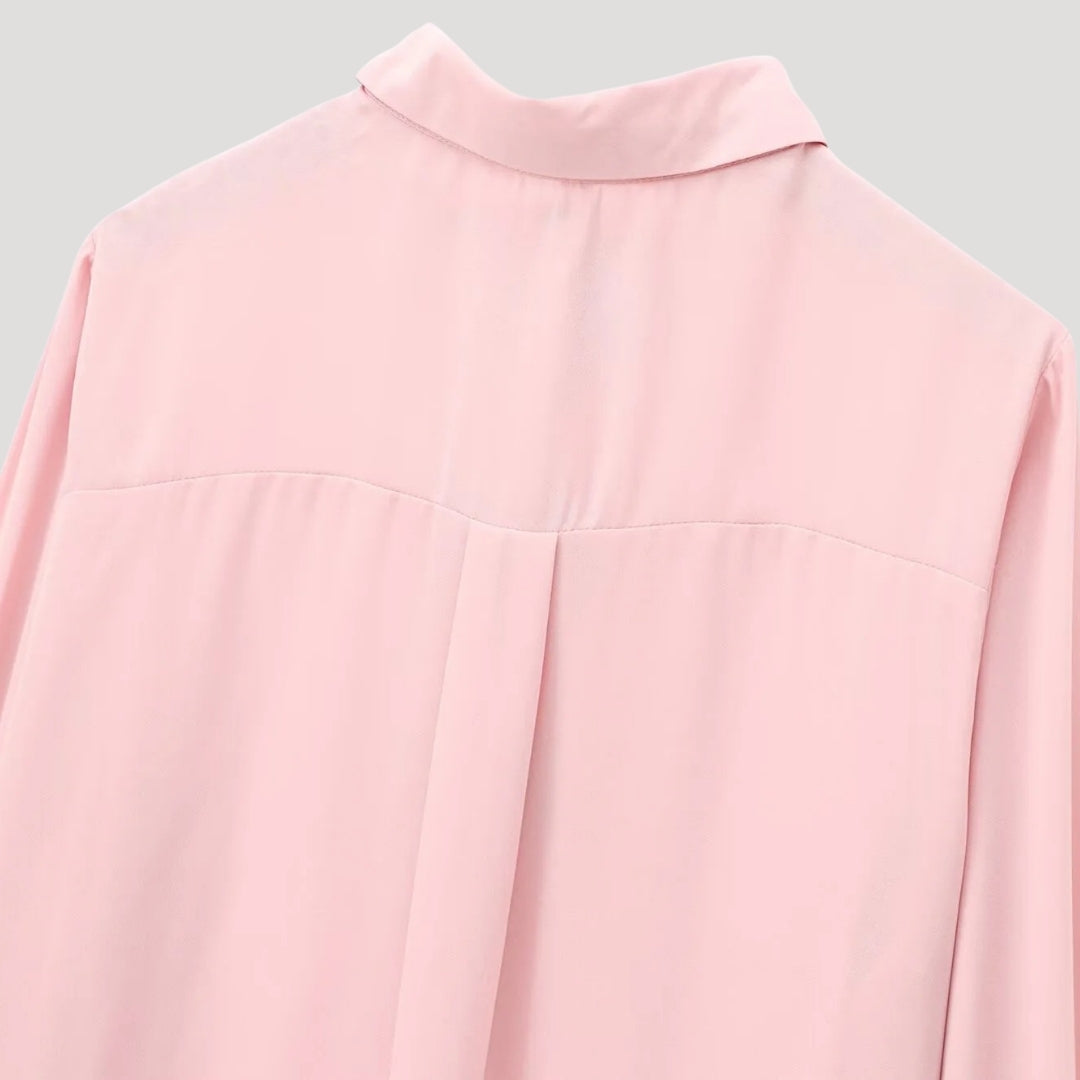 MEELANO Damebluse Med Polkaprikker Og Butterfly Langærmet Chiffonskjorte