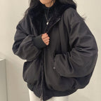 MEELANO Vinterjakke Dame – Dobbeltlaget Jakke med Slank, Elegant Pasform, Let & Behagelig, Beige, Sort eller Blå, S-3XL – Bersh Sort