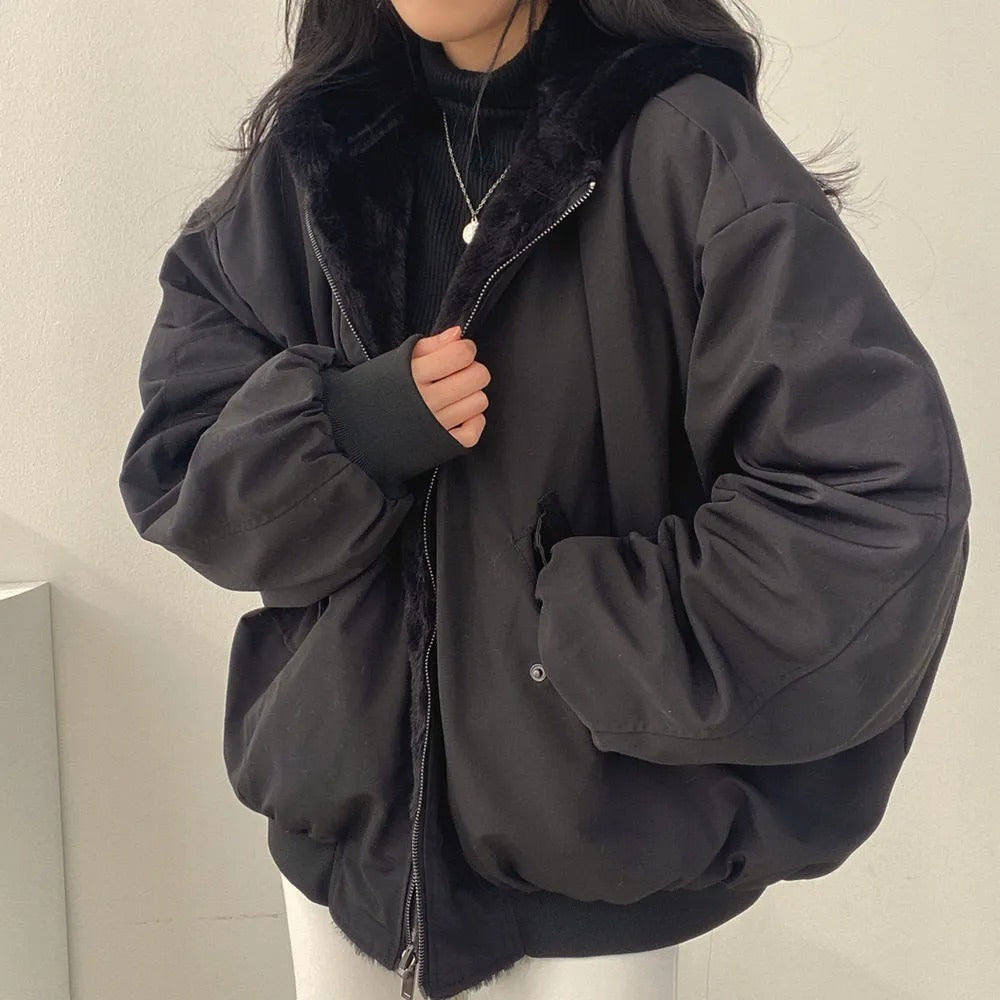 MEELANO Vinterjakke Dame – Dobbeltlaget Jakke med Slank, Elegant Pasform, Let & Behagelig, Beige, Sort eller Blå, S-3XL – Bersh Sort