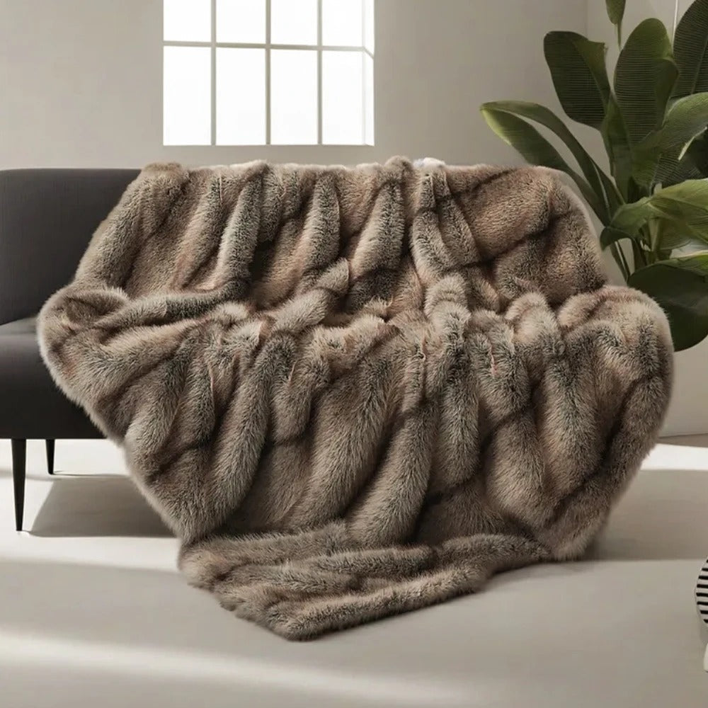 MEELANO Dania Tæppe i Kunstpels – Luksuriøst & Blødt Sofa- og Sengetæppe i Polyester