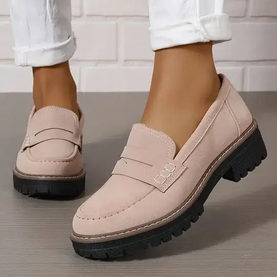 MEELANO Kvinder Danika Komfortable Chunky Loafer Sko Med Struktureret Silhuet Lyserød