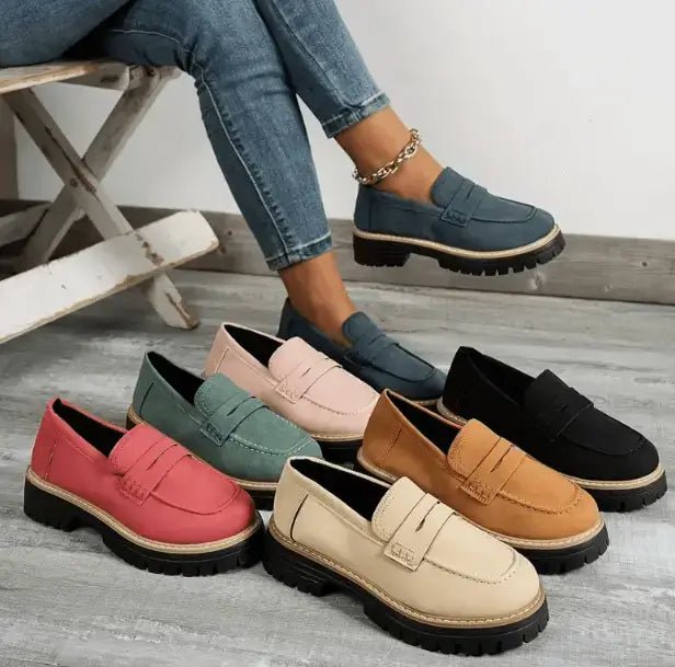 MEELANO Kvinder Danika Komfortable Chunky Loafer Sko Med Struktureret Silhuet
