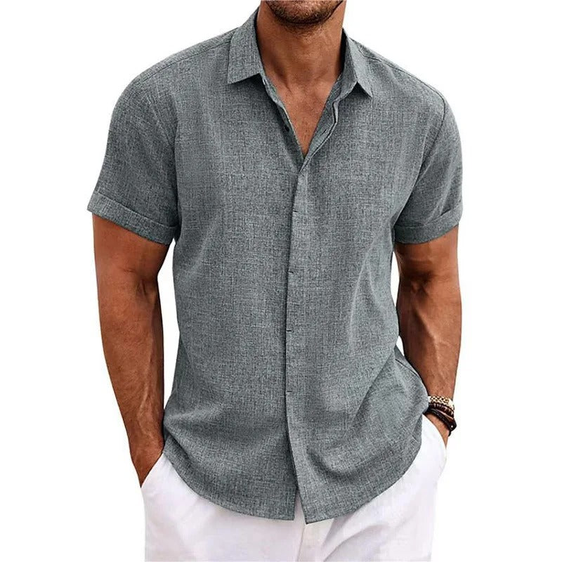MEELANO David | Åndbar poloshirt grå