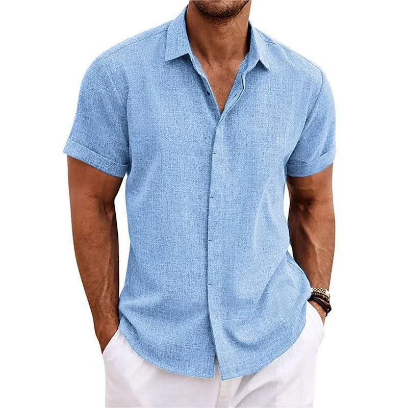 MEELANO David | Åndbar poloshirt lyseblå