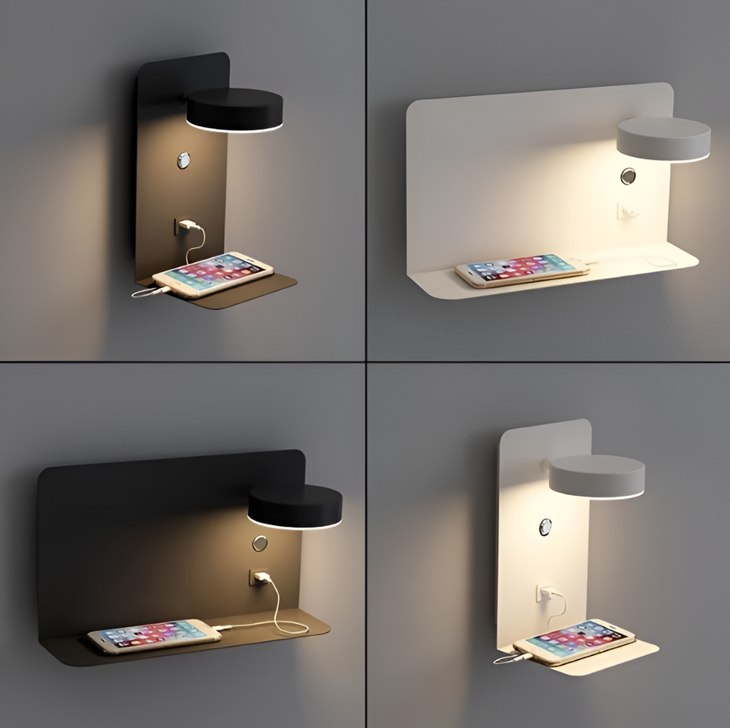 MEELANO DazzleShelf | Minimalistisk & USB Opladnings Nattelygte