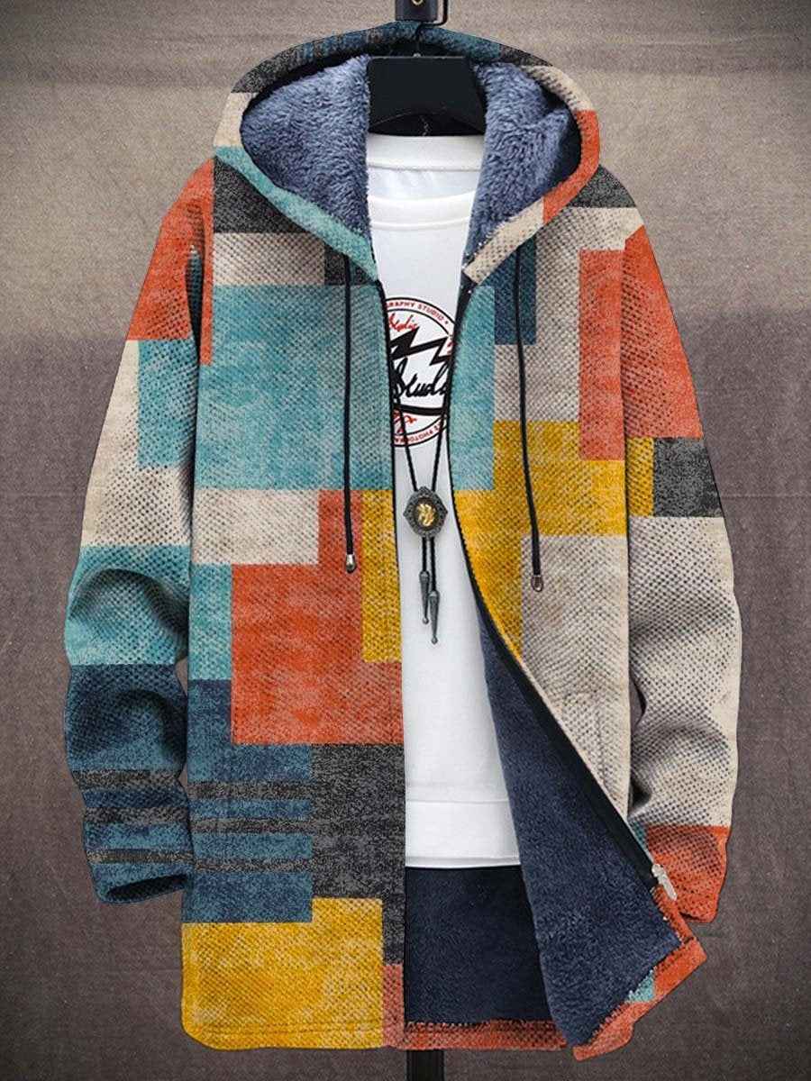 MEELANO Elegant Kunstinspireret Cardigan Dame – Farverig Strikcardigan med Mønster, Kat, Regnbue & Retro, S–4XL – Zahara