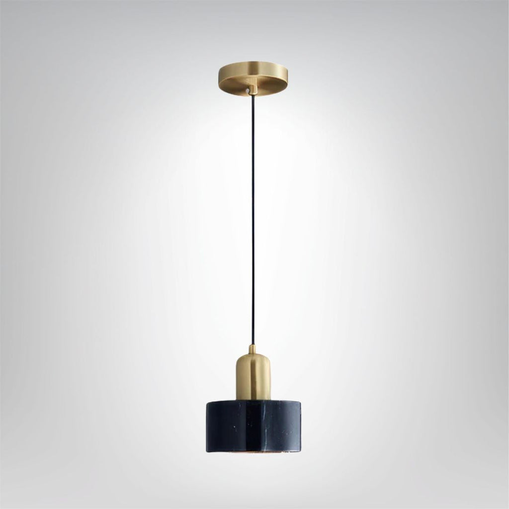 MEELANO Design pendellampe spisebord moderne cylinderformet i guld Sort marmor