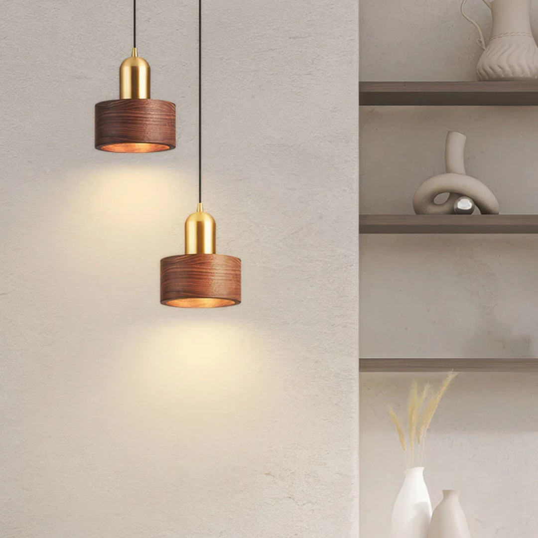 MEELANO Design pendellampe spisebord moderne cylinderformet i guld