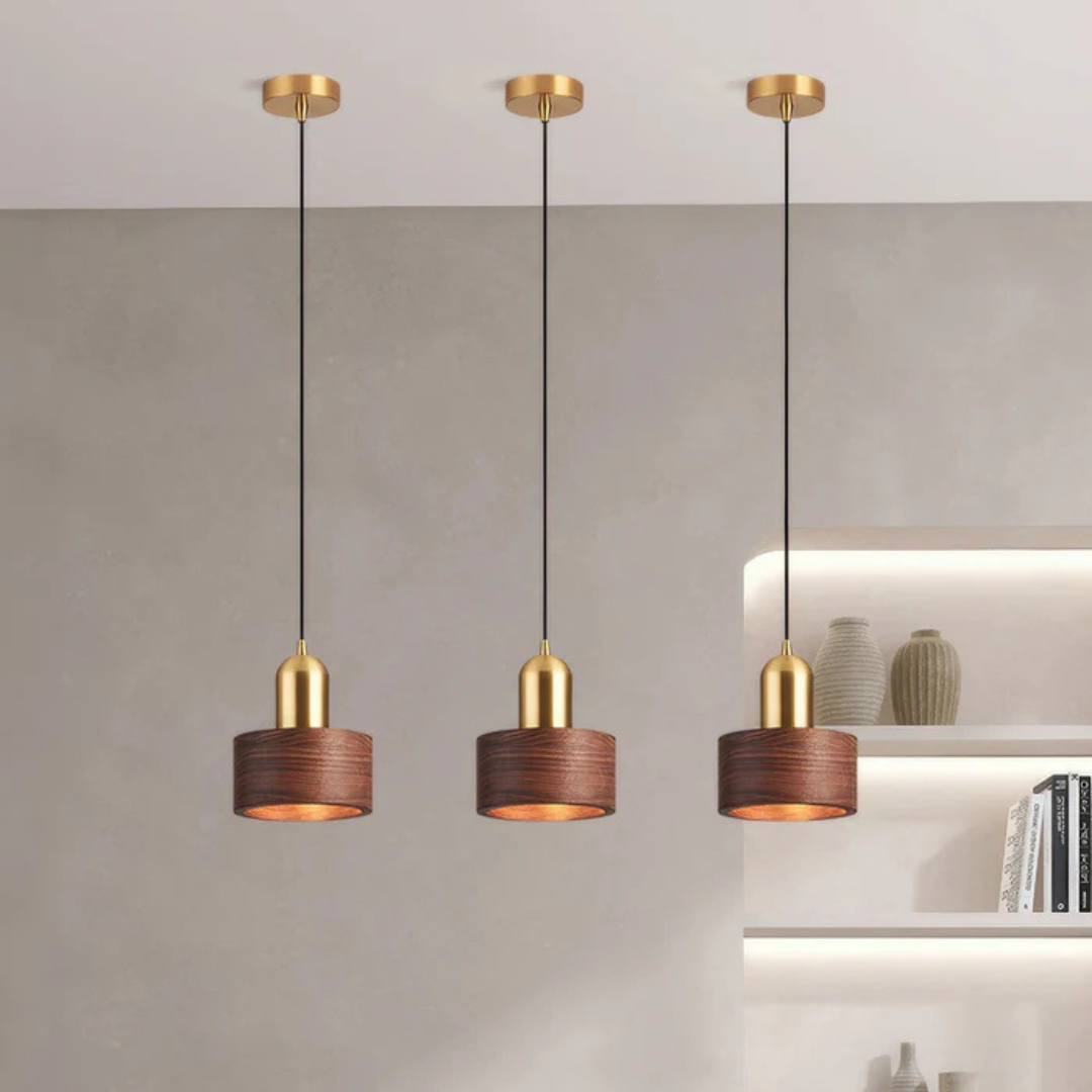 MEELANO Design pendellampe spisebord moderne cylinderformet i guld