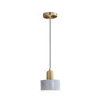 MEELANO Design pendellampe spisebord moderne cylinderformet i guld Marmorhvid