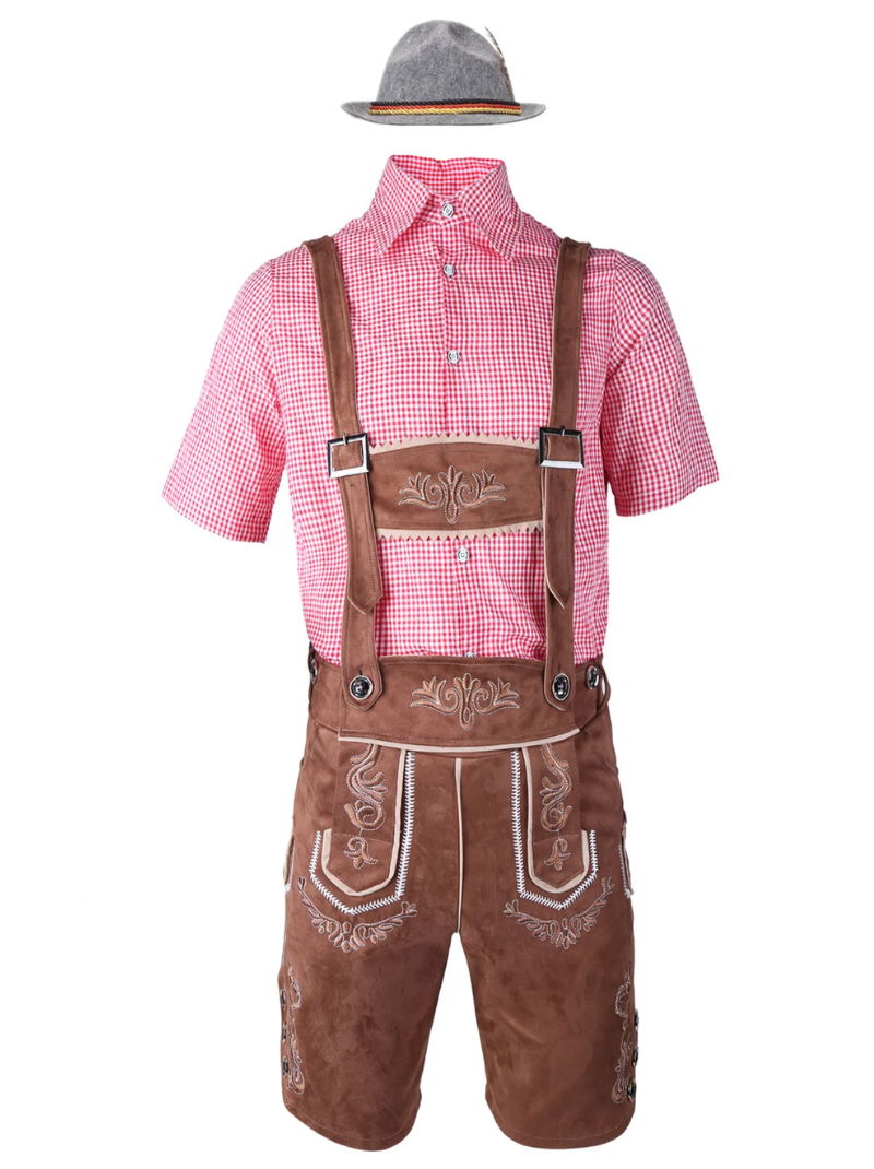 MEELANO Herres tyske Oktoberfest lederhosen-kostume Brun