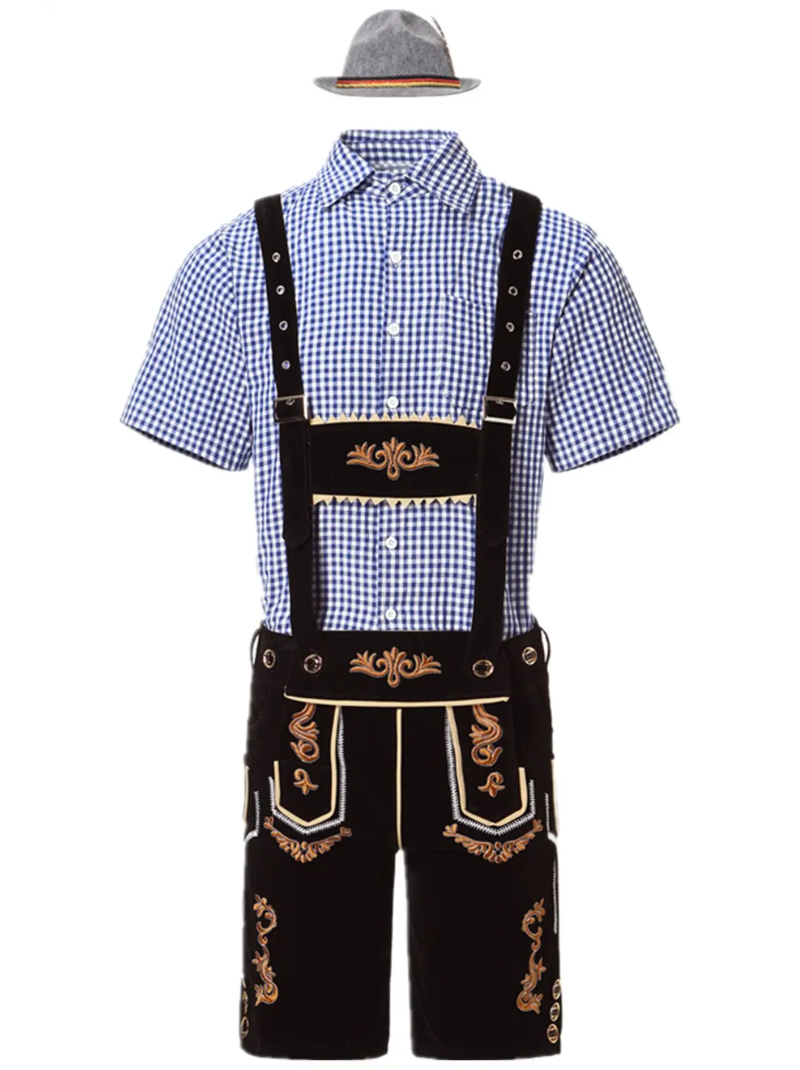MEELANO Herres tyske Oktoberfest lederhosen-kostume Sort Guld