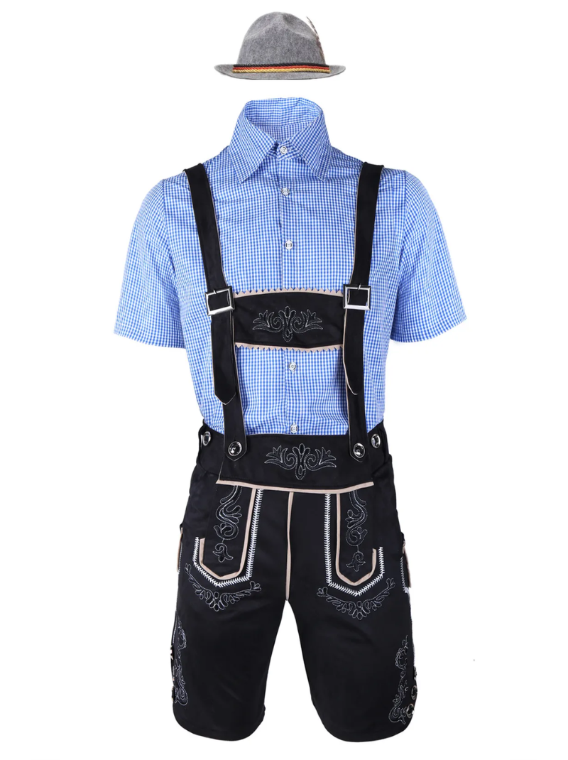 MEELANO Herres tyske Oktoberfest lederhosen-kostume Sort