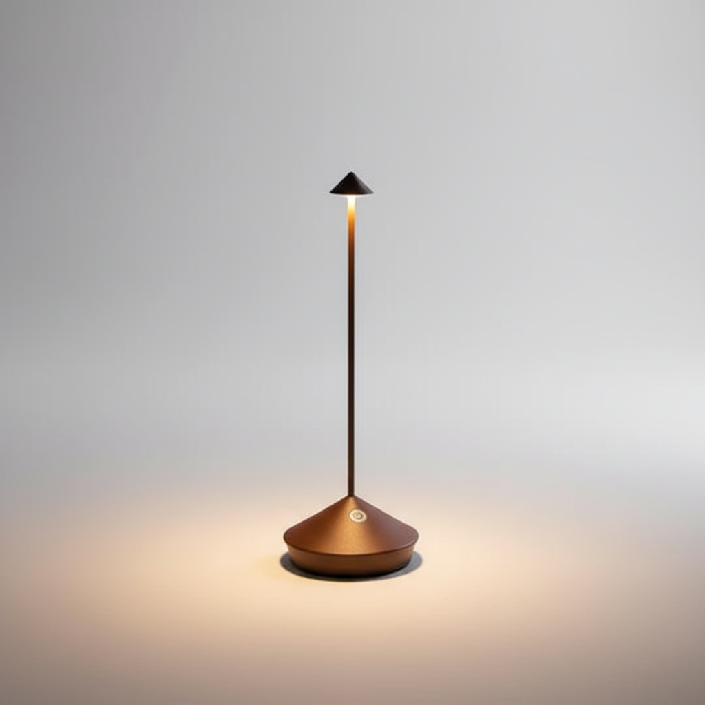 Trådløs LED-bordlampe – Genopladelig Dæmpbar Bordlampe til Spisebord, Natbord & Terrasse, Aluminium – ModernLumin