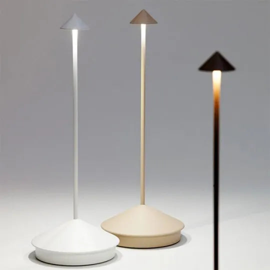 Trådløs LED-bordlampe – Genopladelig Dæmpbar Bordlampe til Spisebord, Natbord & Terrasse, Aluminium – ModernLumin