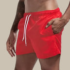 MEELANO Obsidian | Herre badeshorts hurtigttørrende med elastisk talje rød