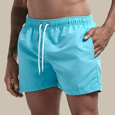 MEELANO Obsidian | Herre badeshorts hurtigttørrende med elastisk talje himmelblå