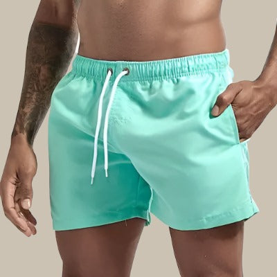 MEELANO Obsidian | Herre badeshorts hurtigttørrende med elastisk talje turkis