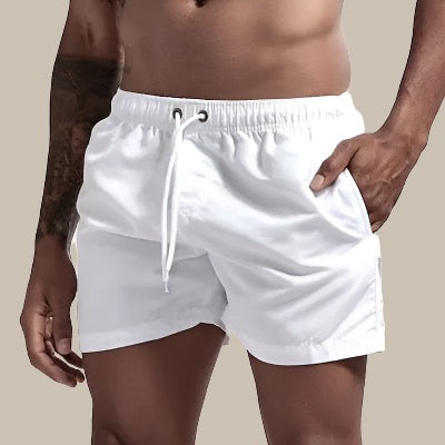 MEELANO Obsidian | Herre badeshorts hurtigttørrende med elastisk talje hvid