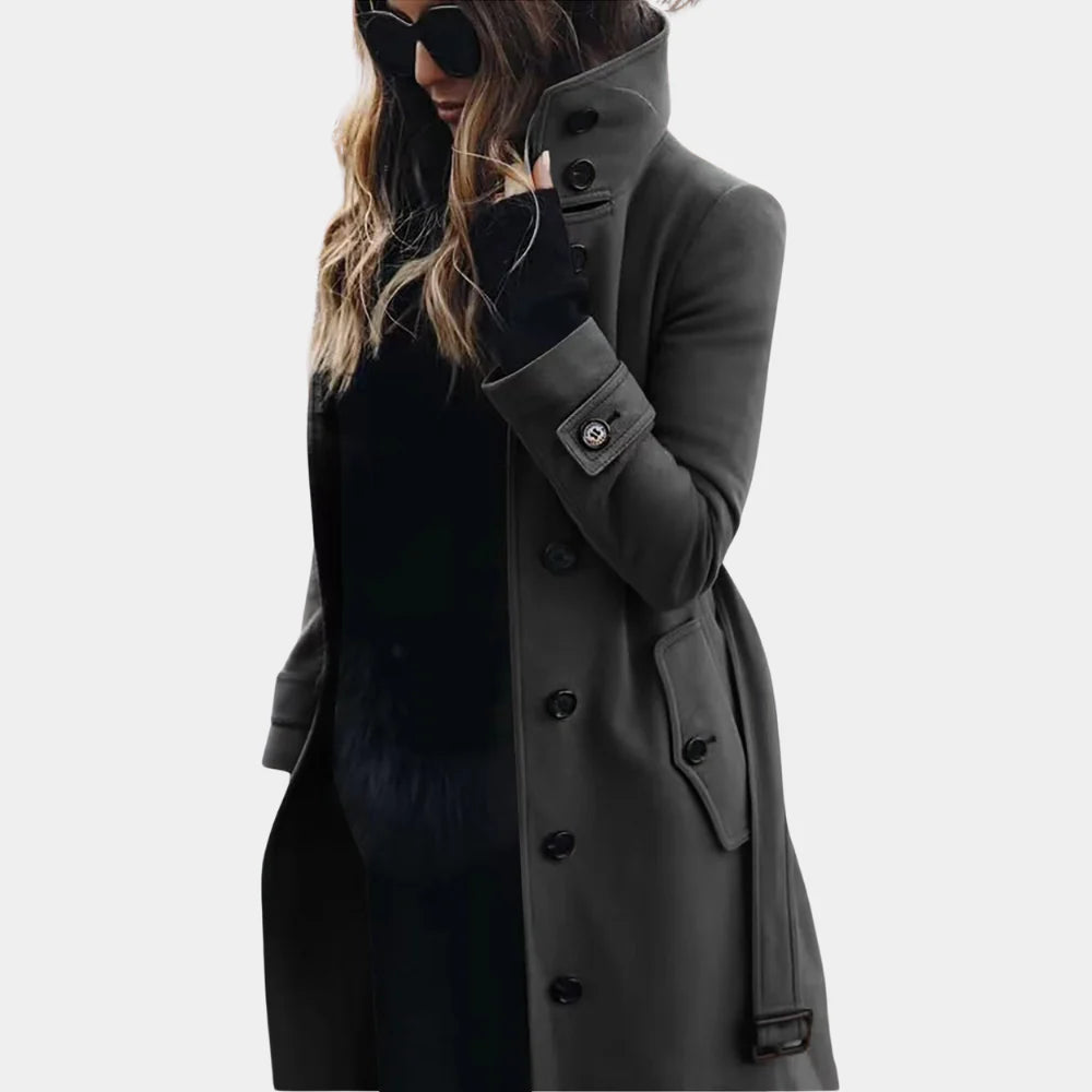 MEELANO Elegant Trenchcoat til Kvinder - Et tidløst design Grå