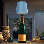MEELANO Elegant LED Flaskelampe Til Bæredygtig Boligindretning Med Genbrugte Flasker Blå