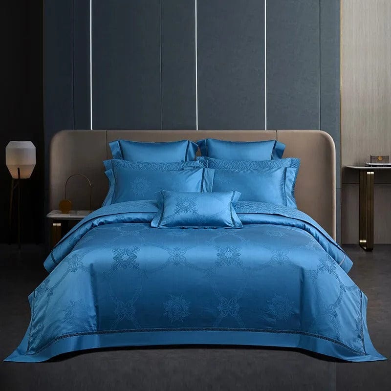 MEELANO Elegance Blå Sengetøj Sæt i 100% Egyptisk Katoen – 200 x 230 cm Default