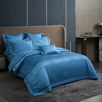 MEELANO Elegance Blå Sengetøj Sæt i 100% Egyptisk Katoen – 200 x 230 cm