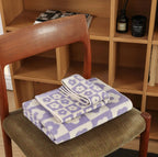 MEELANO Elegant Badhandklæde Sæt i Polyester og Bomuld til Badeværelse Druemørk