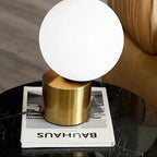 MEELANO Elegant Bordlampe med Frostet Glas og Metalbase - 25x15cm Messing 20cm