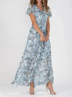 MEELANO Chloé | Dame Elegant Kjole – Stilren Silhuet & Minimalistisk Design Himmelblå