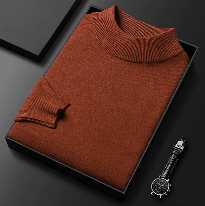 MEELANO Herretrøje Med Rullekrave Elegant Varme Til Kølige Dage Orange