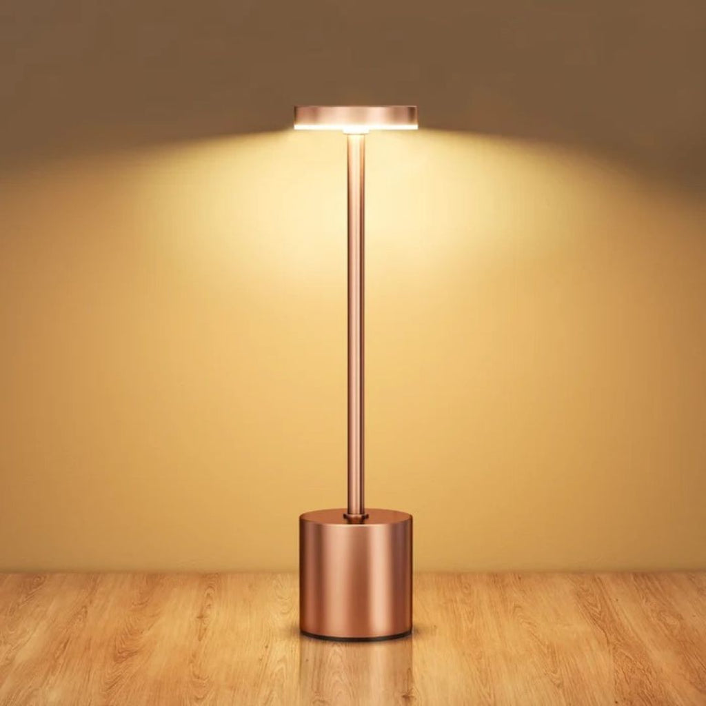 MEELANO EleganzLeuchte – Trådløs & USB-Genopladelig Bordlampe i Luksuriøst Design Roséguld