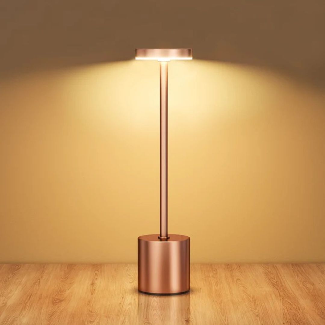 MEELANO EleganzLeuchte – Trådløs & USB-Genopladelig Bordlampe i Luksuriøst Design Roséguld