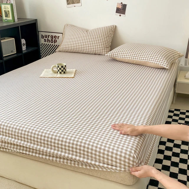 MEELANO Classic Checkerboard Stræklagen – Bomuld/Polyester med Skakmønster